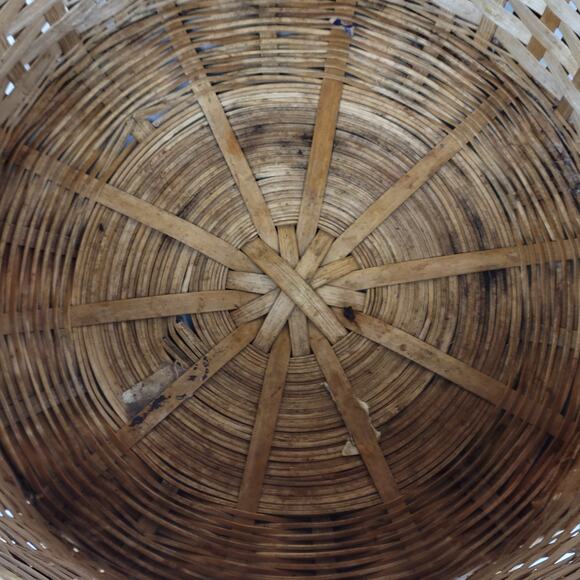 Vintage Wicker Basket 9" Tall Handmade Woven Rattan Bamboo Boho Rustic Decor - Picture 12 of 16